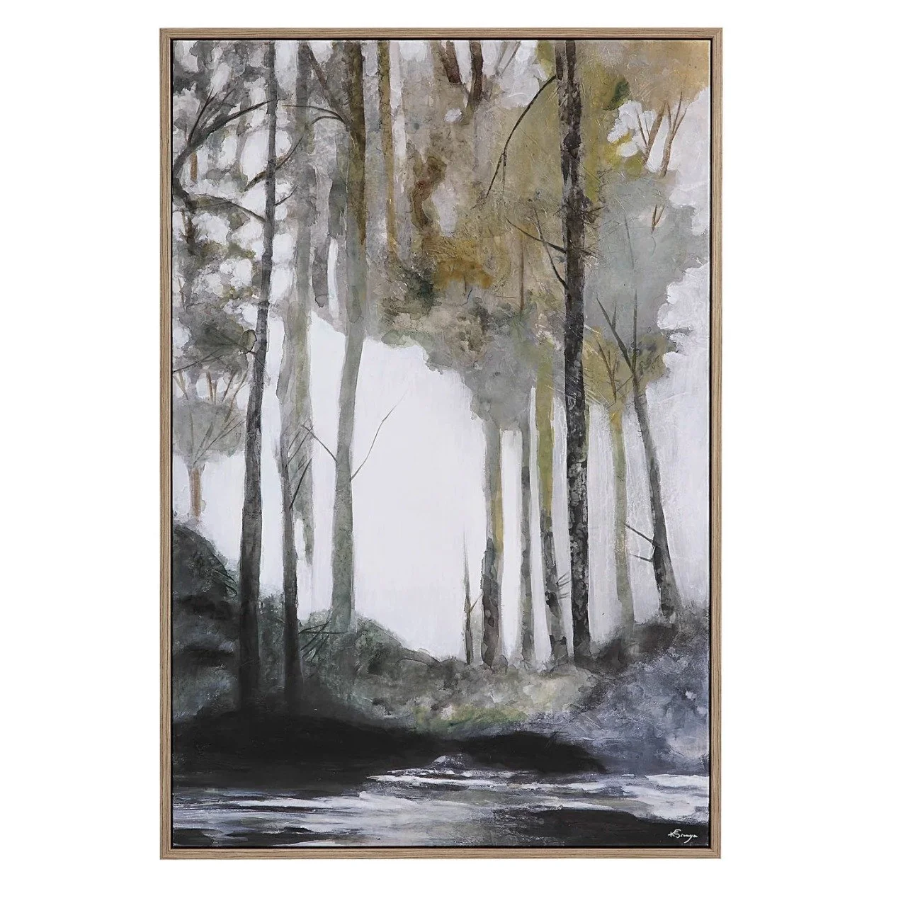 New Art at Trellis - We love everything green, and abstracted nature is our favourite way to add warmth and layering to a room. Catania by Renwil is 40" x 60" and goes beautifully with the pallettes we are creating!