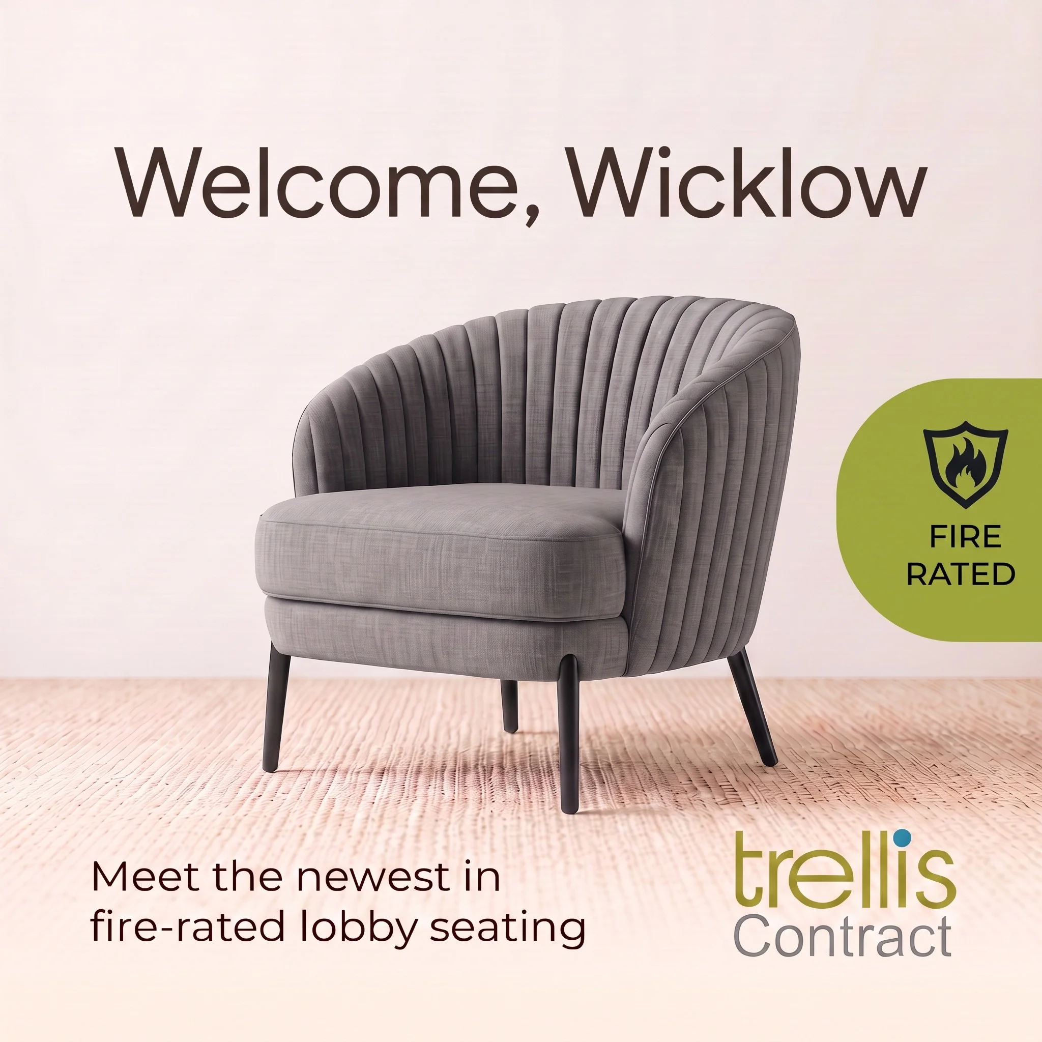 We're pretty excited to reveal our new collections in time for the PM Buildigs Show on Dec 2-4 in Toronto at the Convention Centre! 
Come see us at Booth 541 and meet the Wicklow Armchair! Rated to TB-133 for Toronto Lobbies when made to specificatio