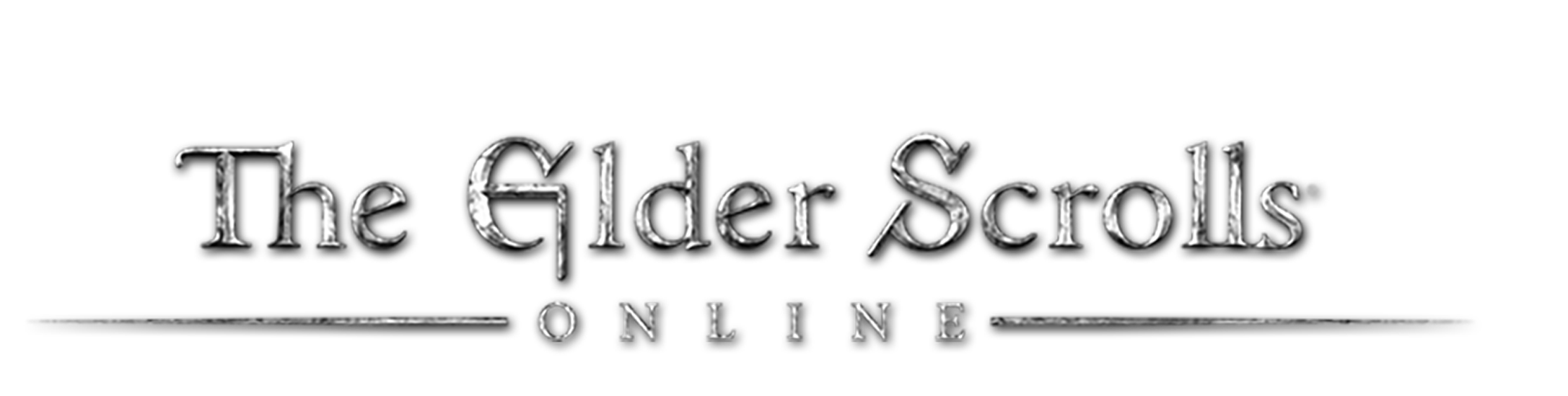 The Elder Scrolls Online title logo, in beveled silver.