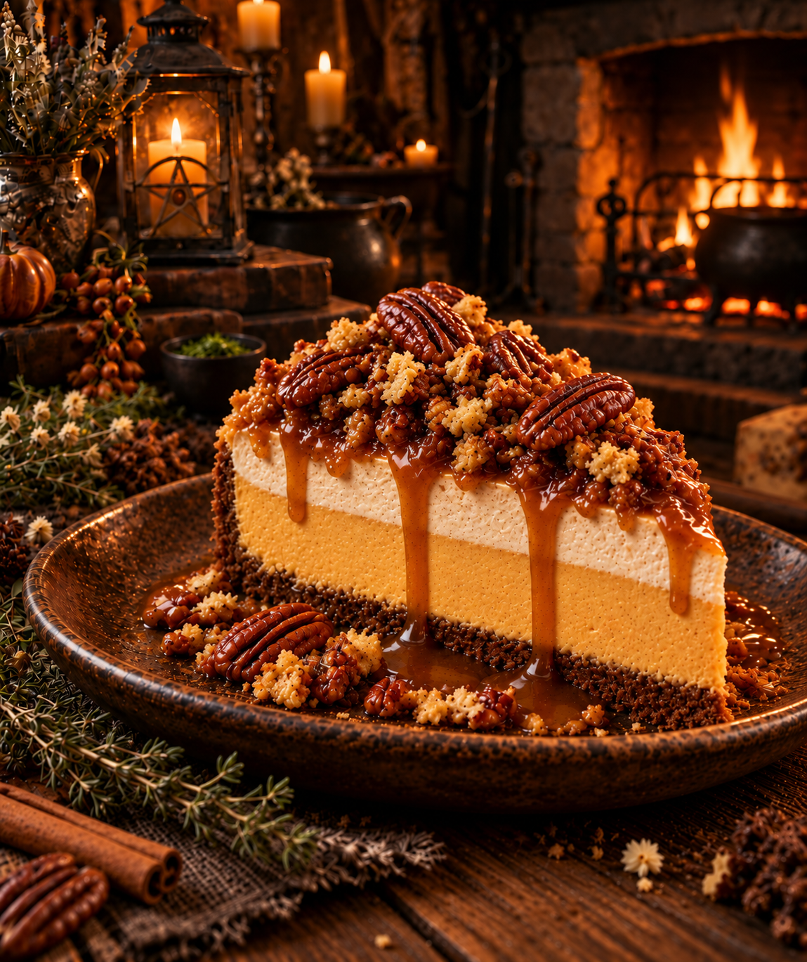 Candlelit Pumpkin Cheesecake with Pecan Caramel.png