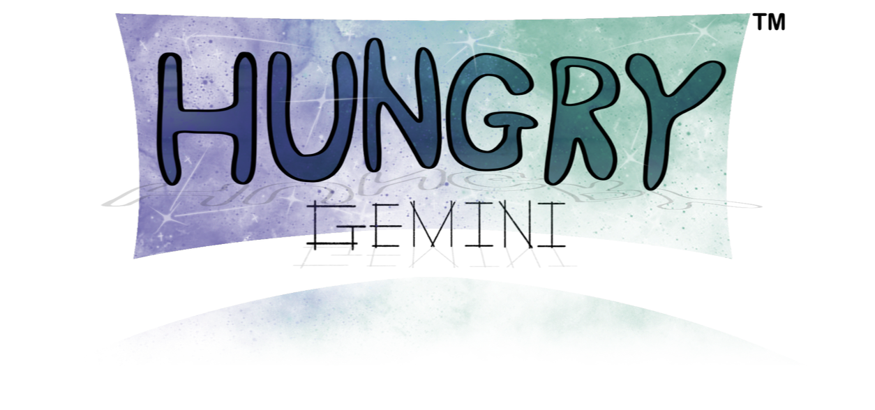 Hungry Gemini Logo, Gaming Company logo for Hungry Gemini, Space design, Gemini design