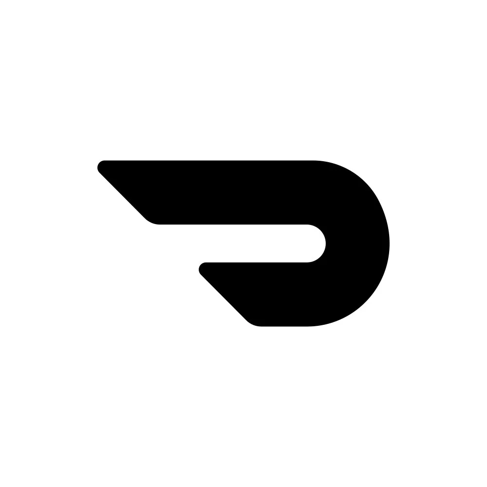 Black DoorDash logo on a white background.