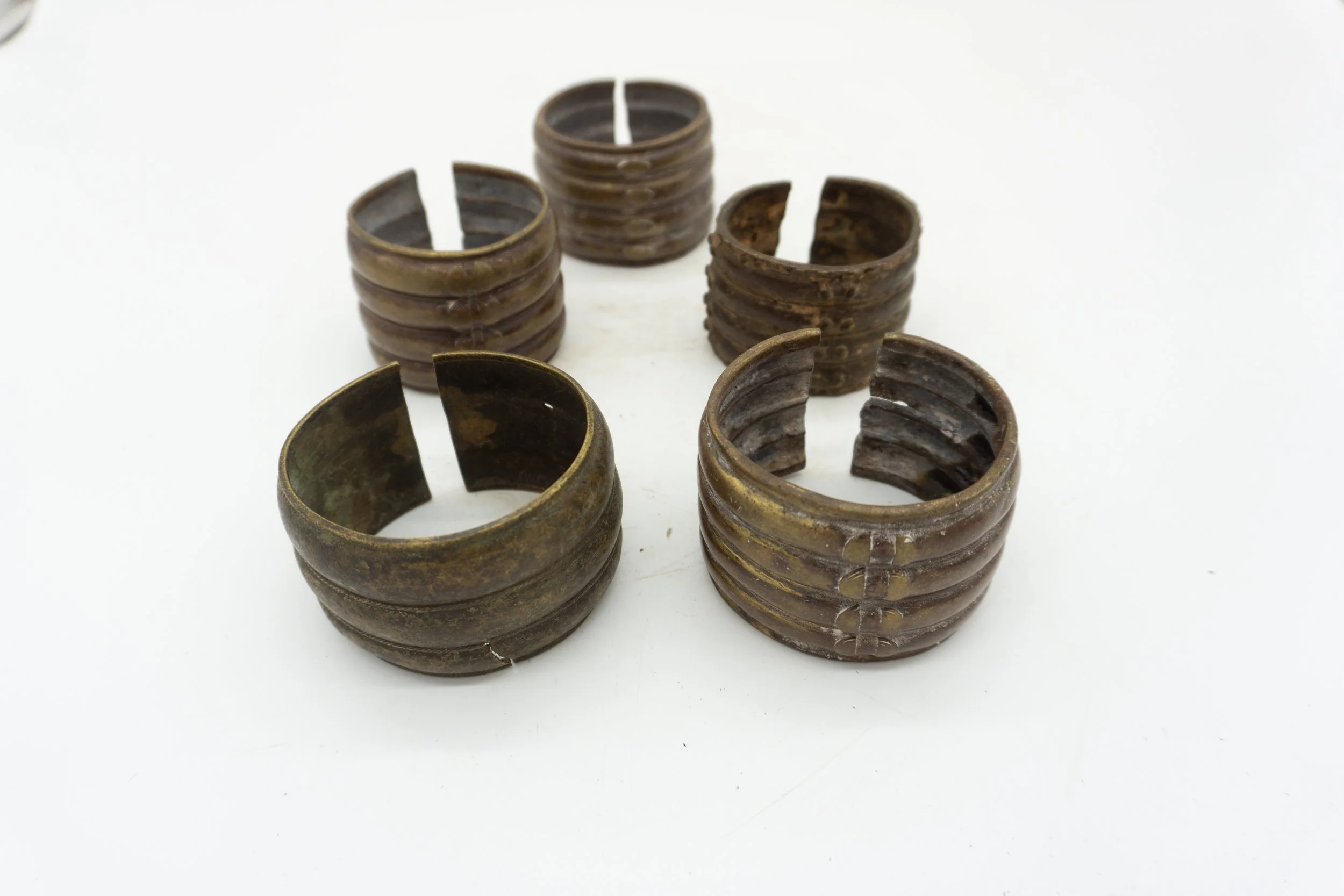 West African Brass Bracelets - Group