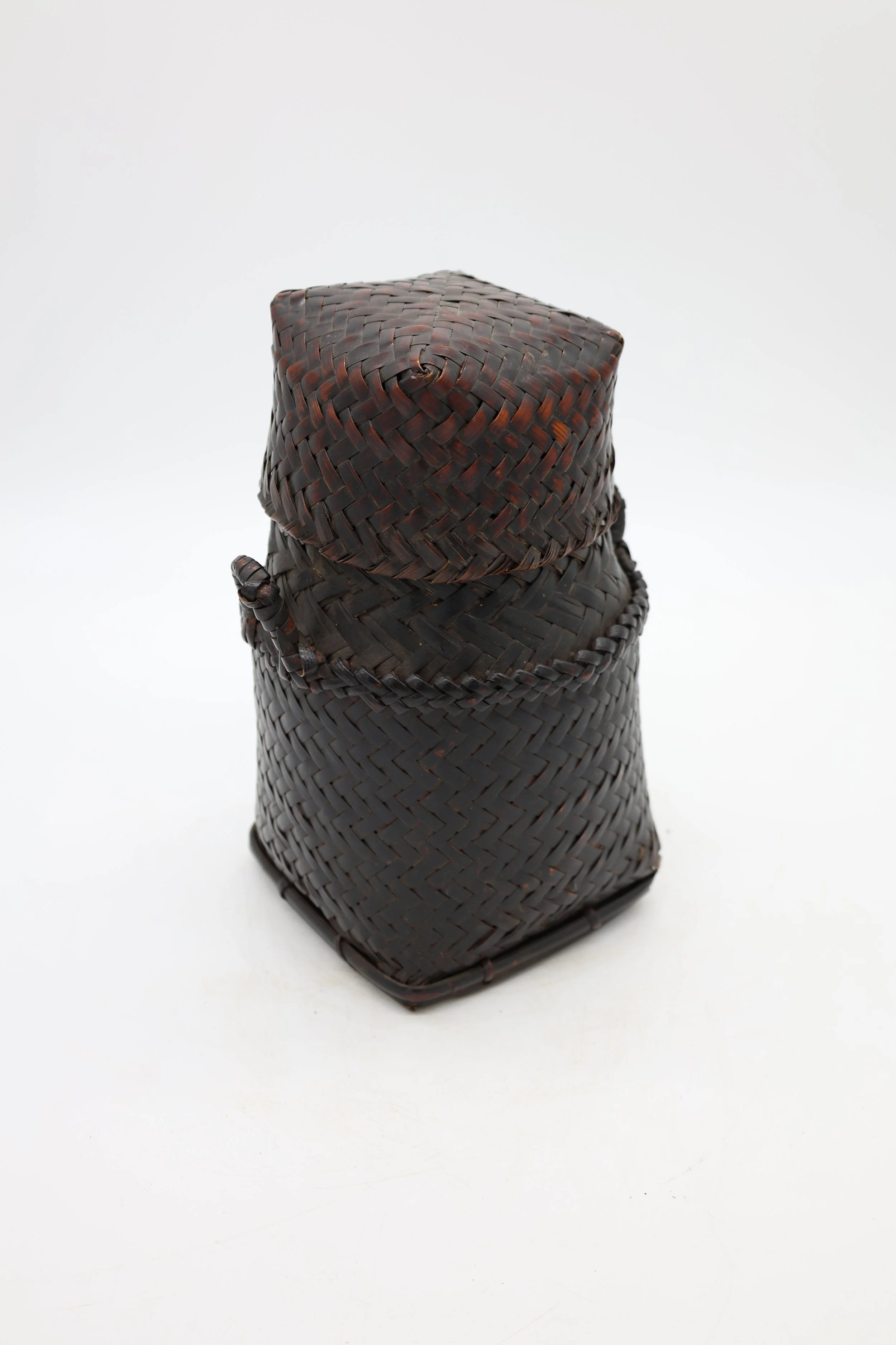 Indonesian storage basket with lid