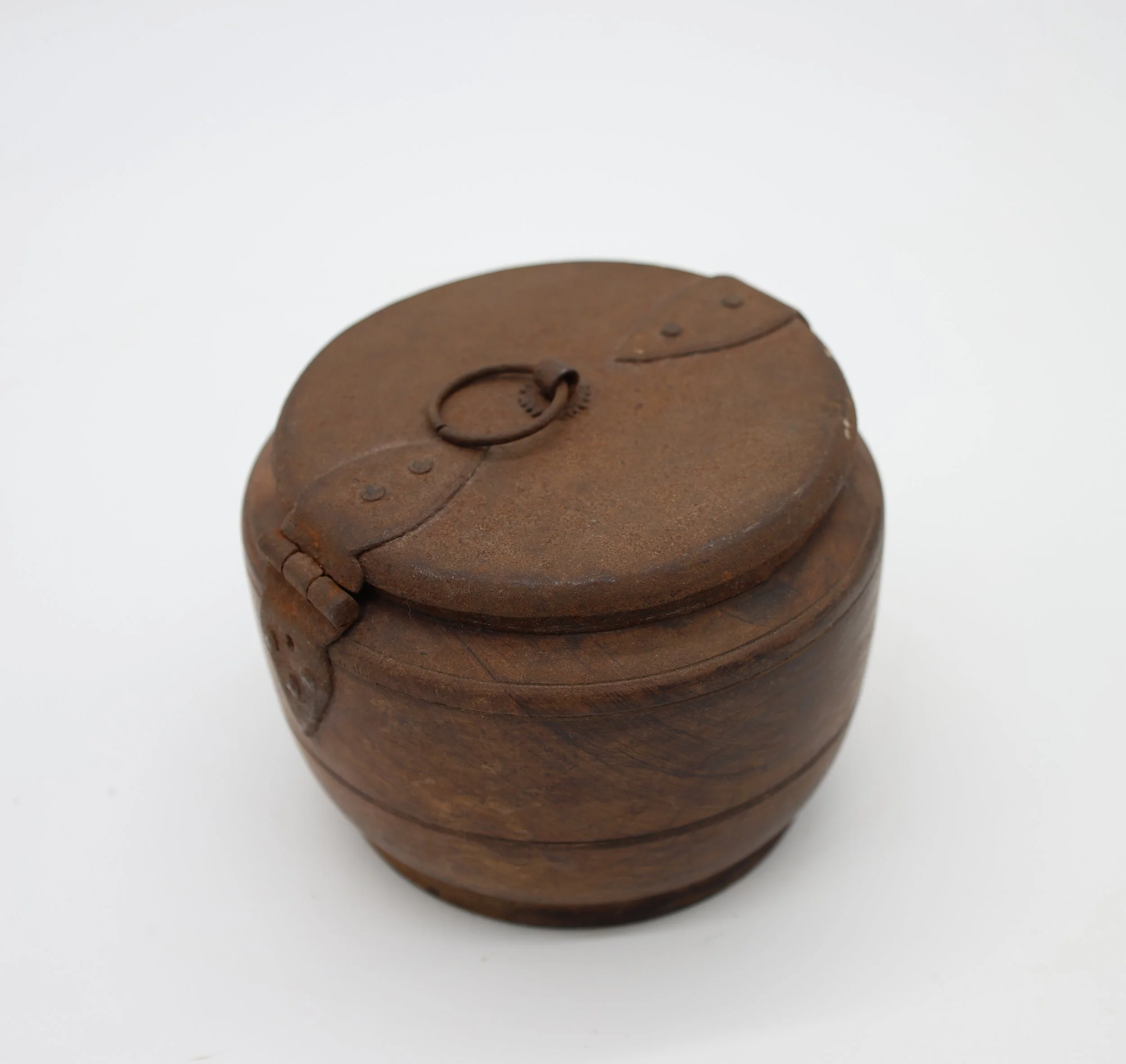 European wood container with iron hardware