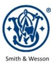 Smith & Wesson logo featuring a stylized six-pointed star with a revolver, shield, and crescent moon