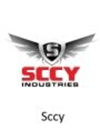 SCCY Industries logo with stylized wings and the company name in black and red text.