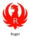Red and white Ruger logo featuring a stylized phoenix and the letter 'R'.