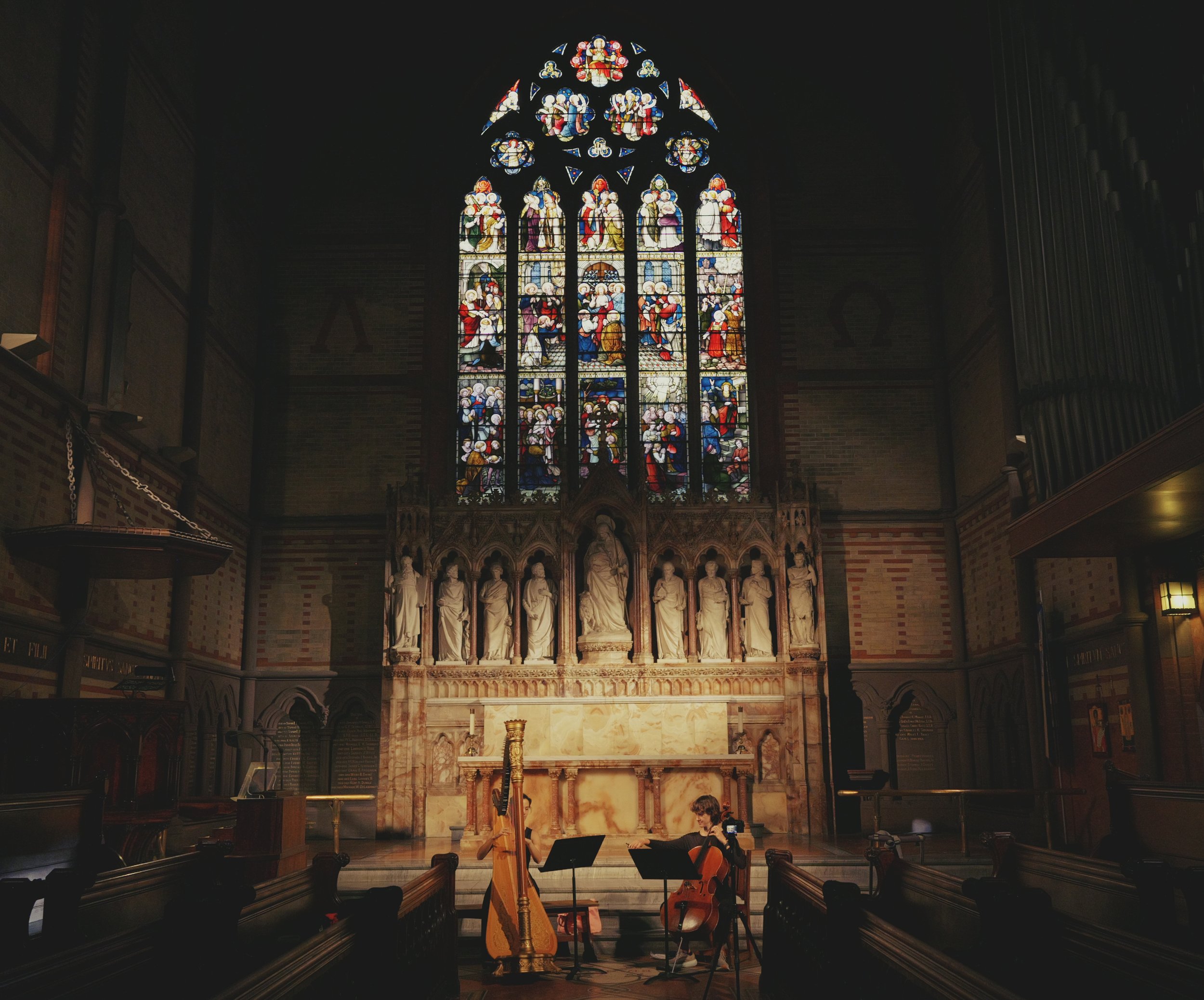 Album release concert of "The Chelsea Preludes" by Buck Mc Daniel with cellist Julia Henderson. The General Theological Seminary, New York City