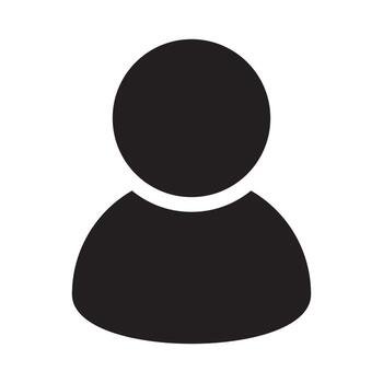 Eenvoudige zwart-wit pictogram van een persoon of gebruiker