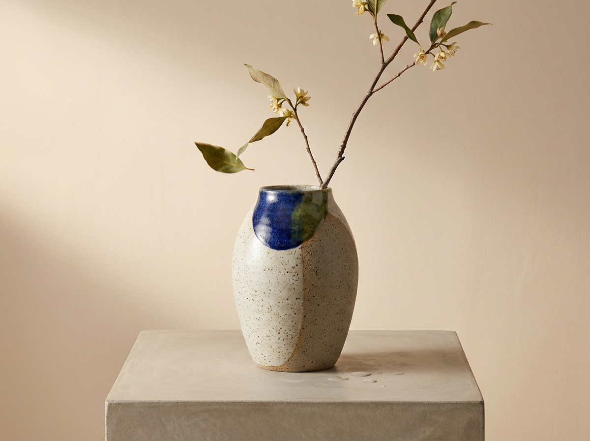 Hand-Thrown Clay Vase