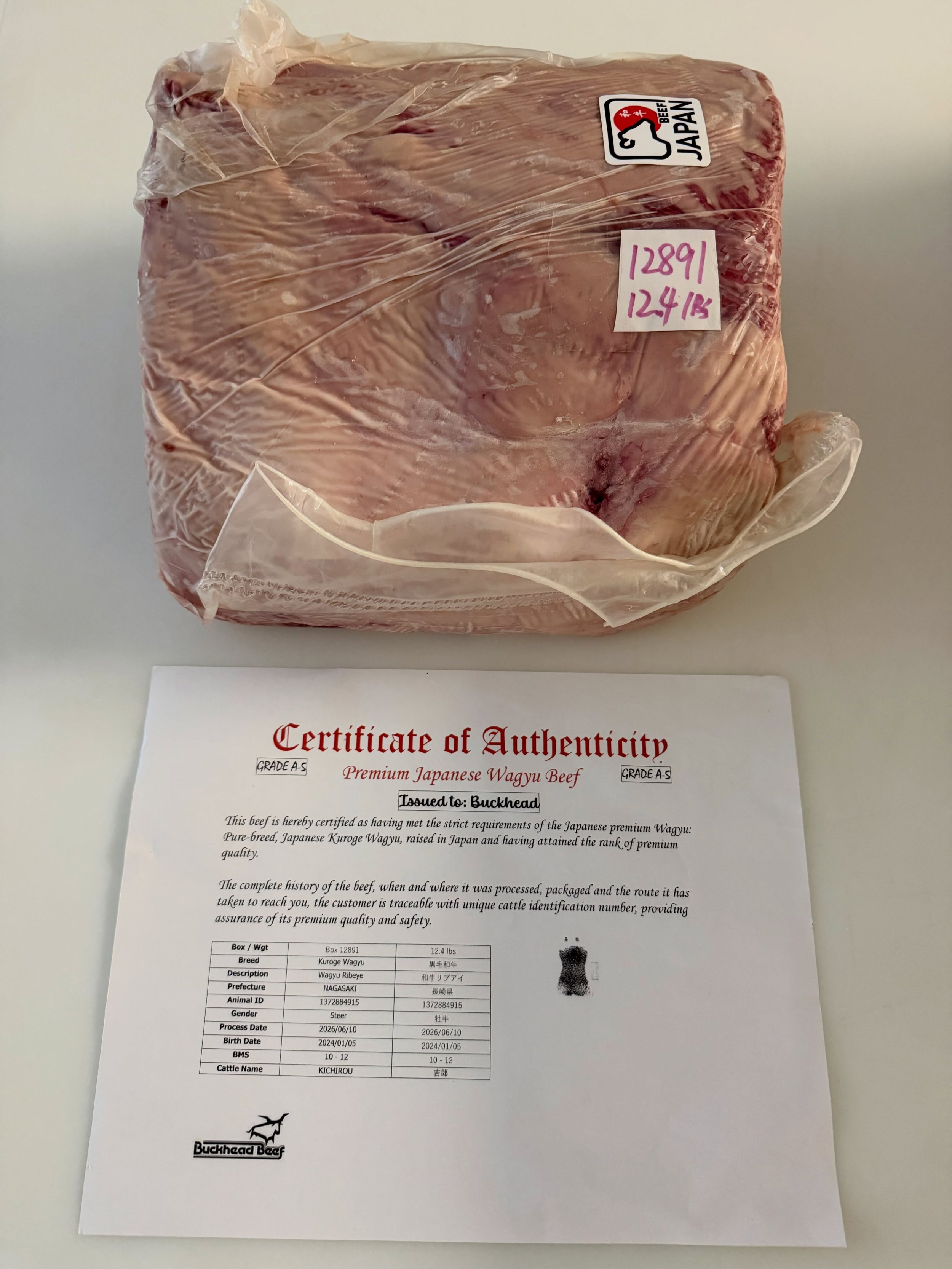 🥩 LOOK WHAT JUST ARRIVED! 🥩

A5 Japanese Wagyu Ribeye! 🇯🇵🔥

This is the real deal&mdash;it even comes with its official certificate and nose print for authenticity!

You definitely don&rsquo;t want to miss this one. Stop by Mom and Pops Butcher 