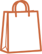 Shopping bag icon in black on white background