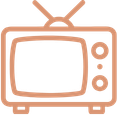 Simple illustration of a vintage television with antennas