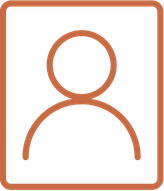 Outline of a person's silhouette in a photo ID frame