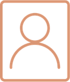 Icon of a person silhouette inside a rectangular outline with rounded corners.