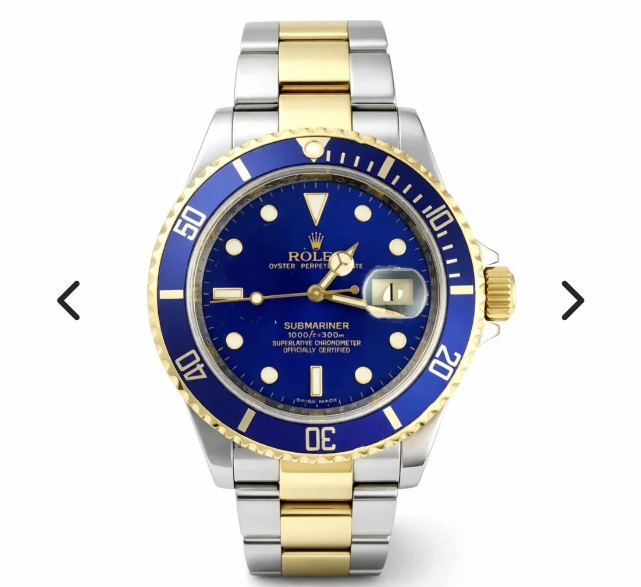 Rolex Submariner Date Blue Face Two-Tone 40mm 16613 - Pre-Owned