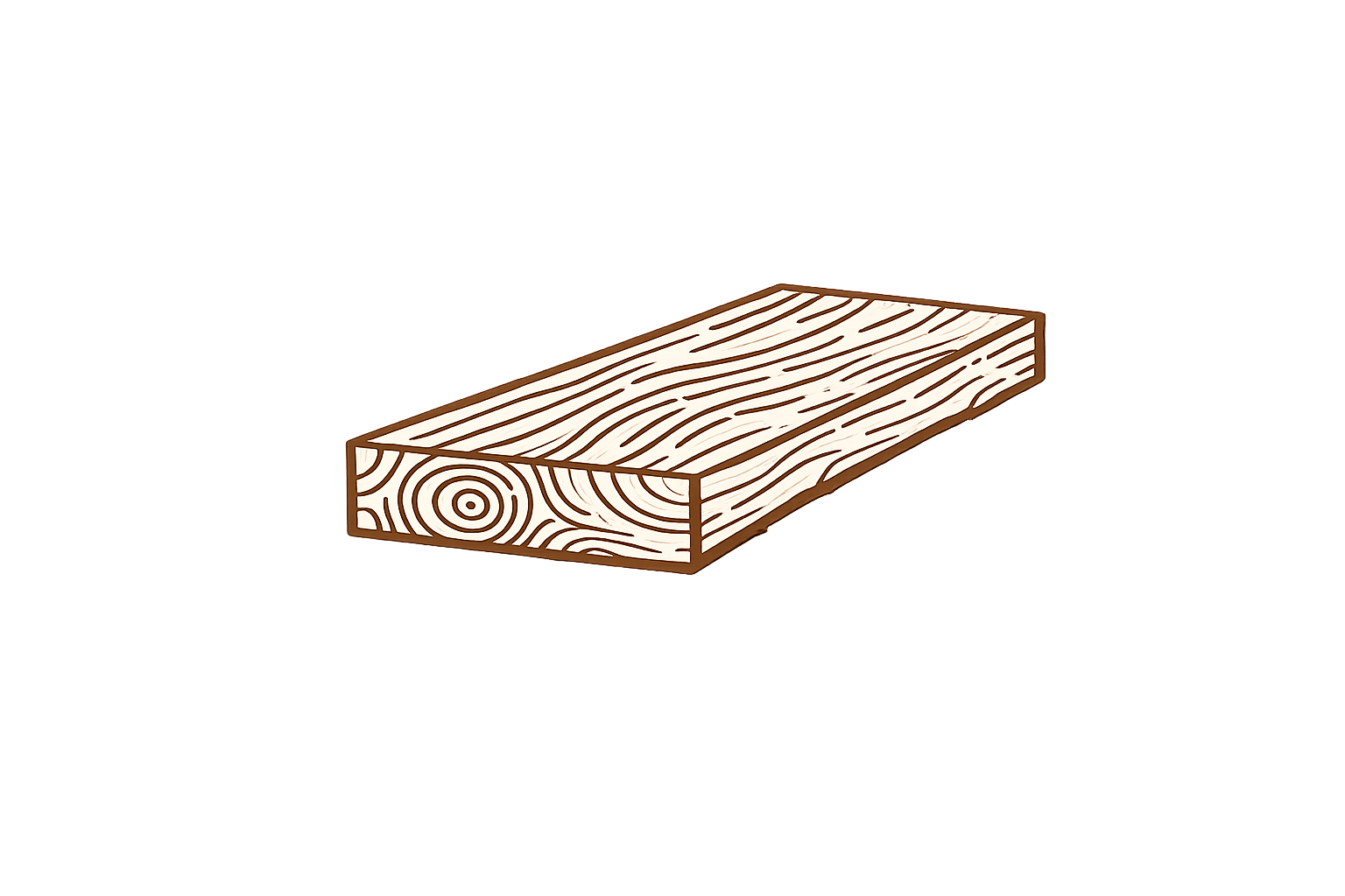 Illustration of a piece of wood slab
