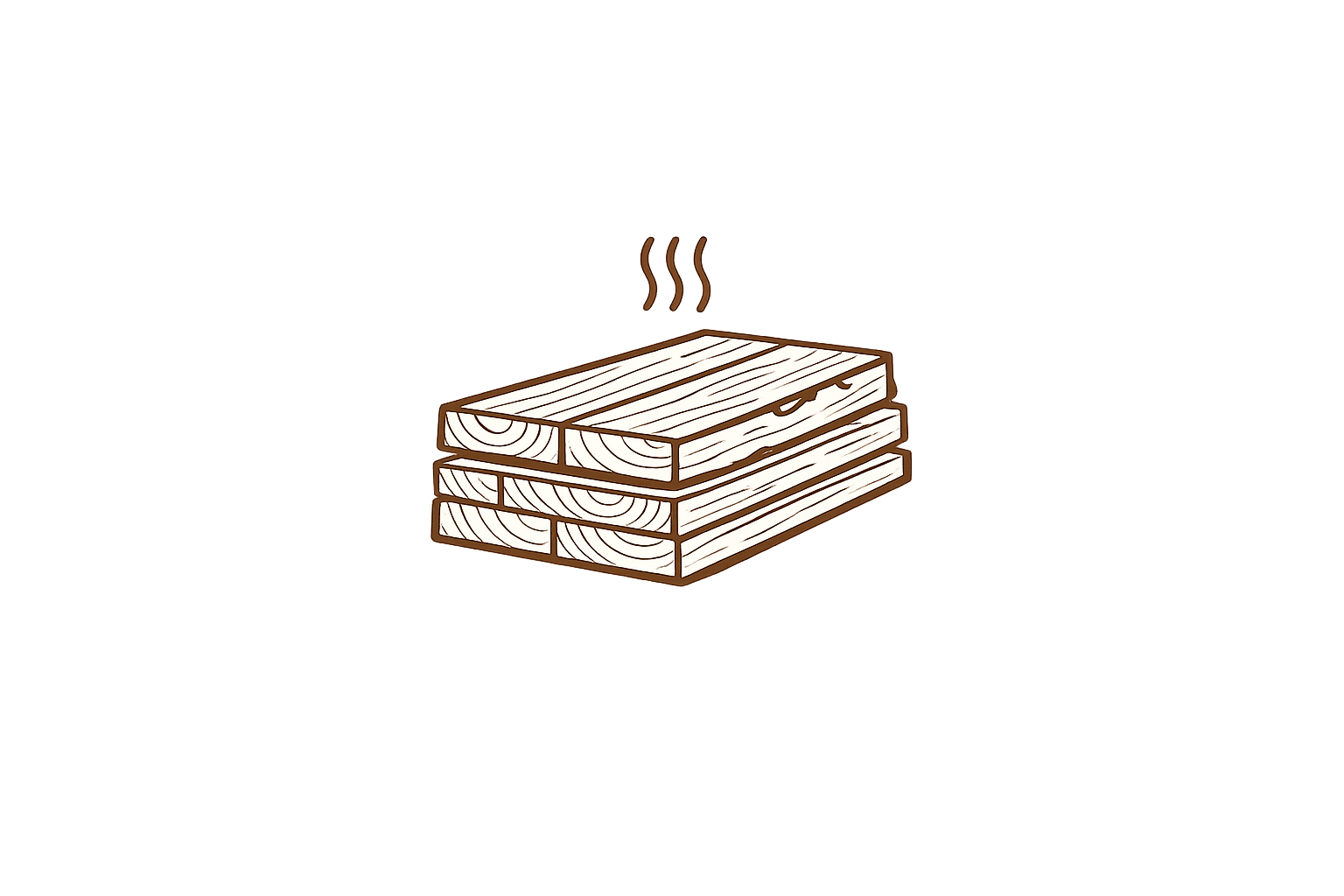 Illustration for kiln-dried lumber