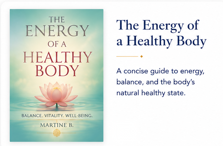 MartineB.com book The Energy of a Healthy Body: Balance, Vitality, Well-Being by Martine Bloquiaux, a practical guide to energy, healing, and the body’s natural healthy state.