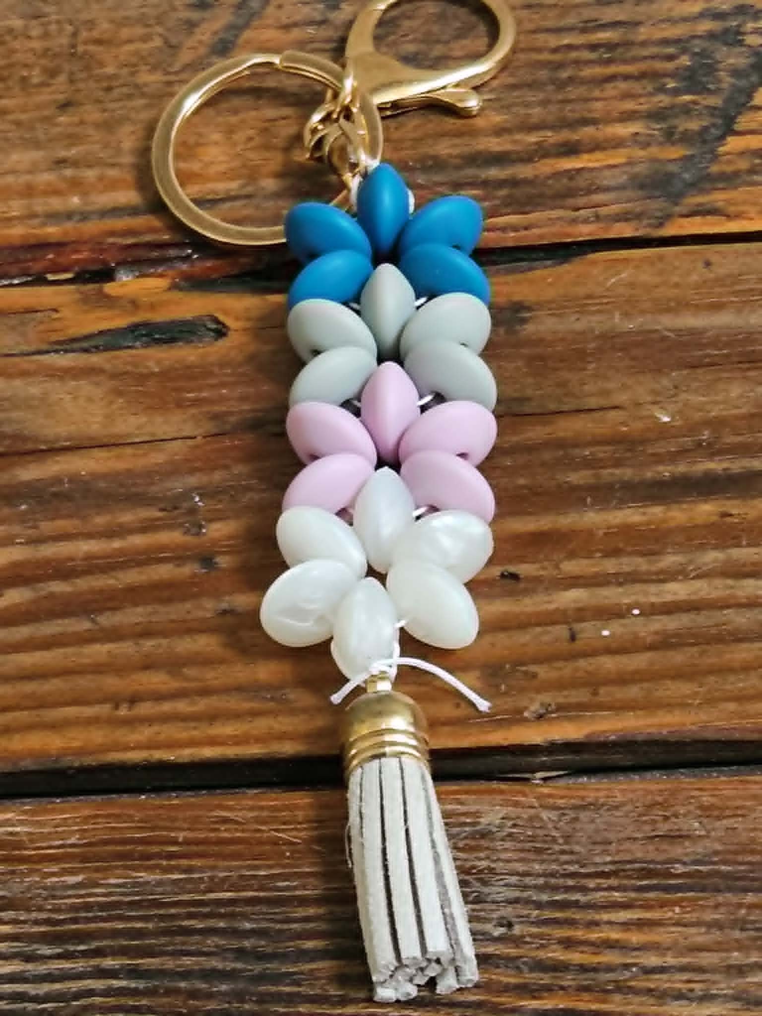 Handmade Beaded Flower Tassel Keychain