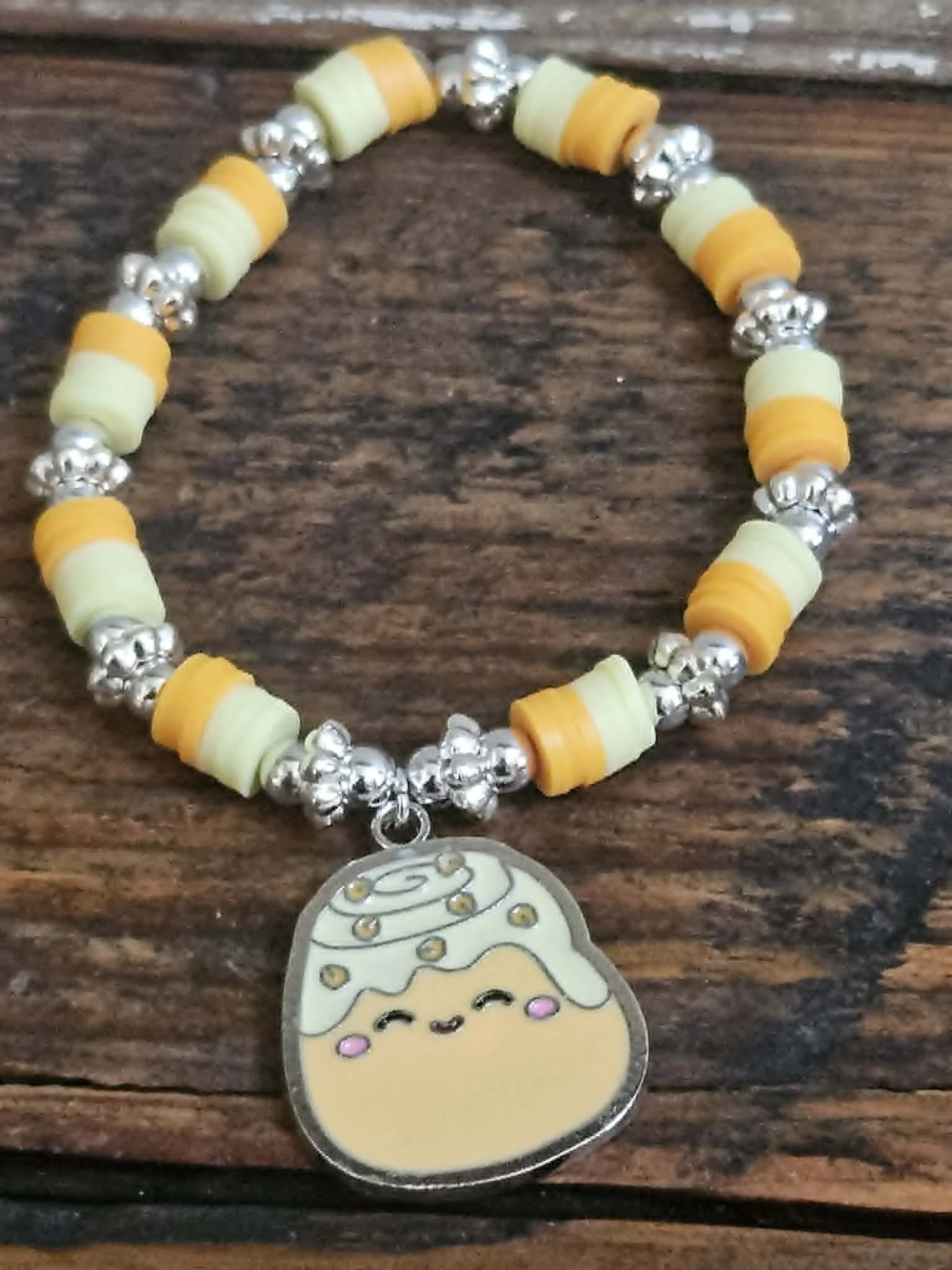 Sweet cinnamon roll Charm Bracelet