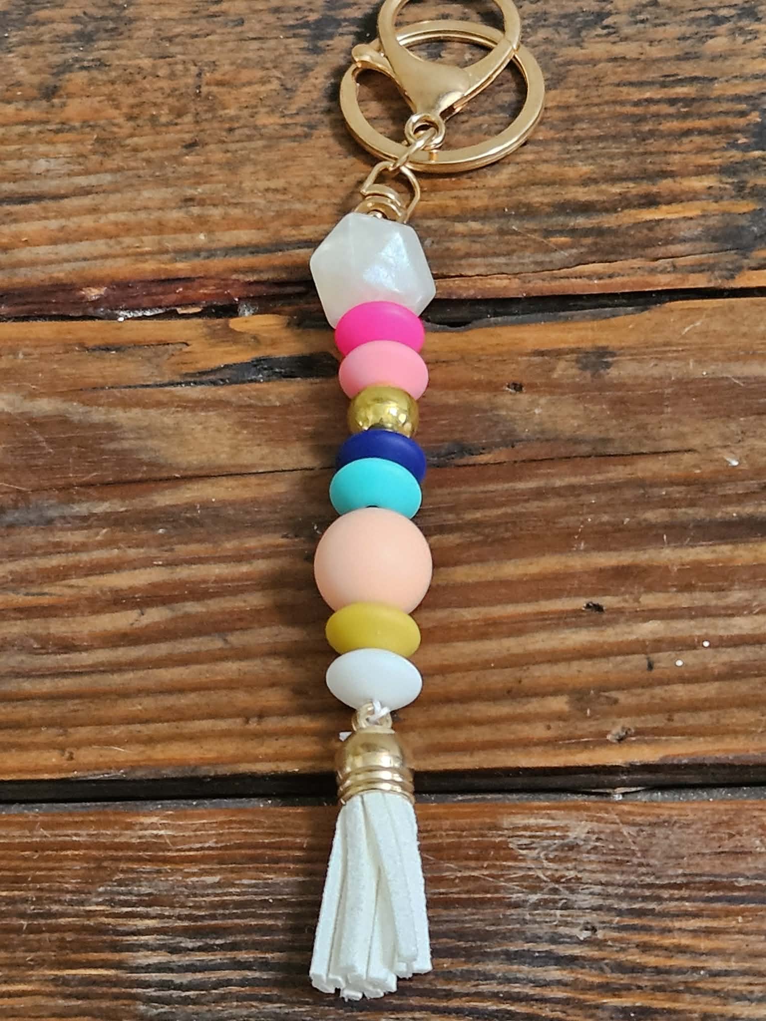 Elegant Beaded Tassel Keychain