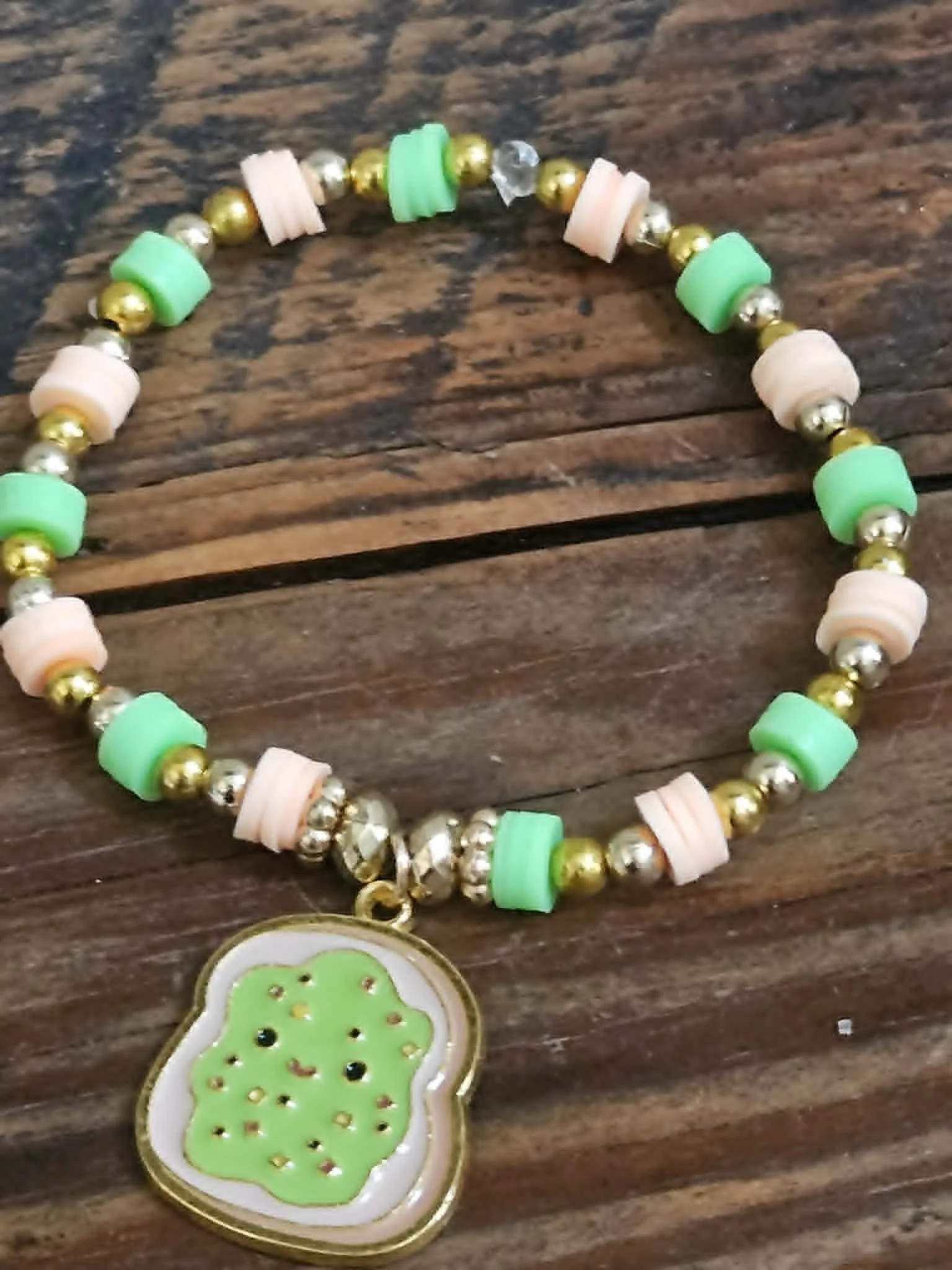 Avocado Toast Charm Beaded Bracelet