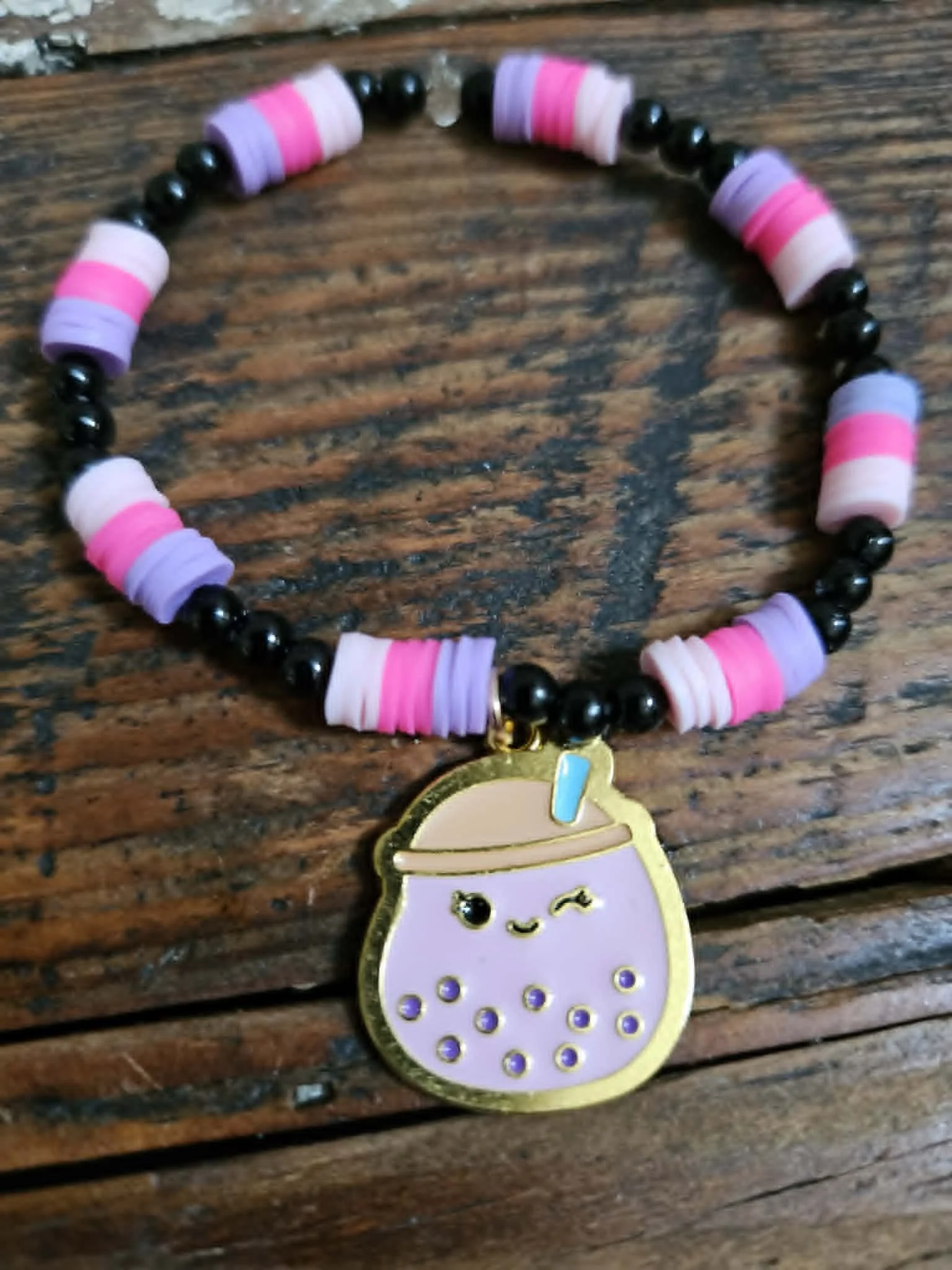 Boba Tea Charm Bracelet