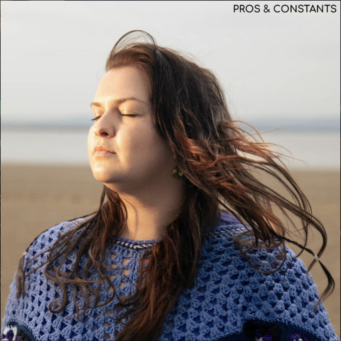 girl on beach, single artwork for band sans froid, song pros & constants