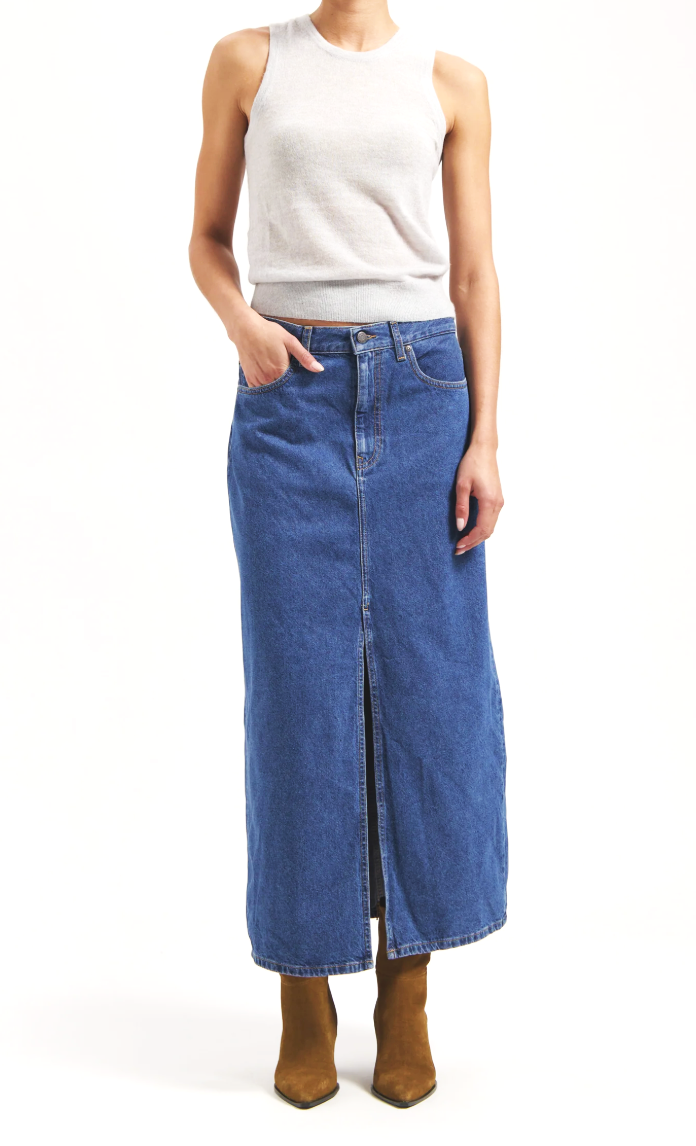 Lena Long Skirt-Medium Stone