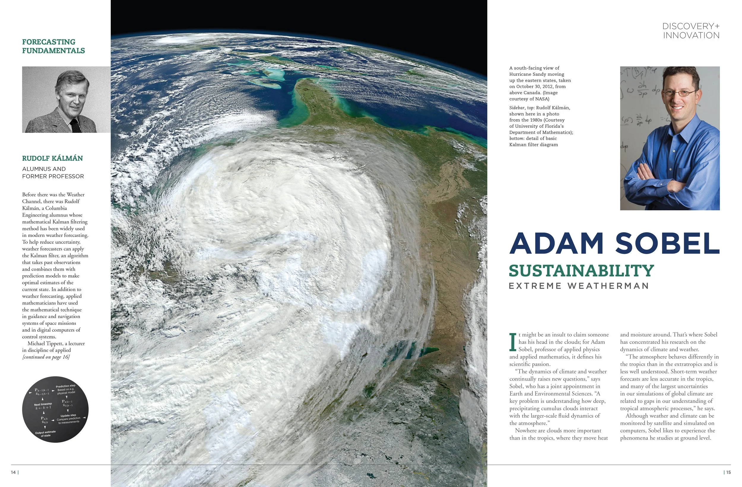 A satellite image of a hurricane showing the storm's eye and cloud formation.