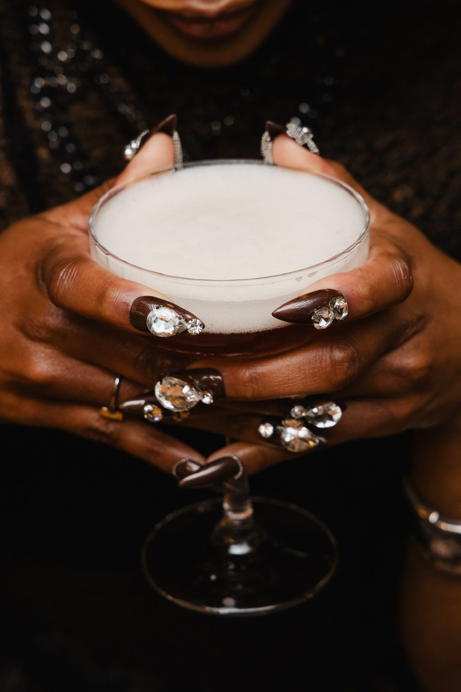 A chain and gem set to complement Cerdito Muerto’s handcrafted cocktails. 