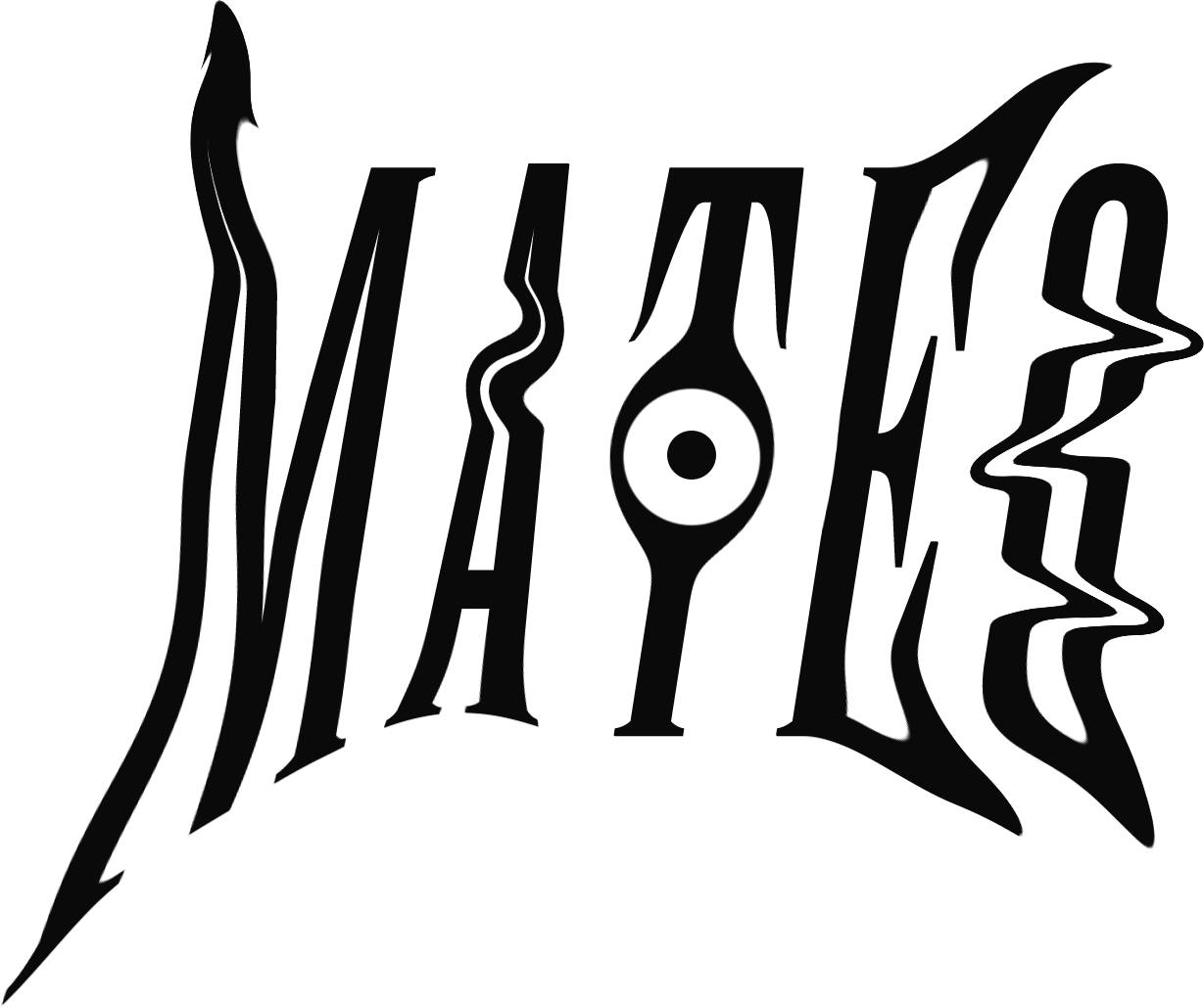 Black logo with the word MATEO in stylized font, featuring extended lines and sharp angles.