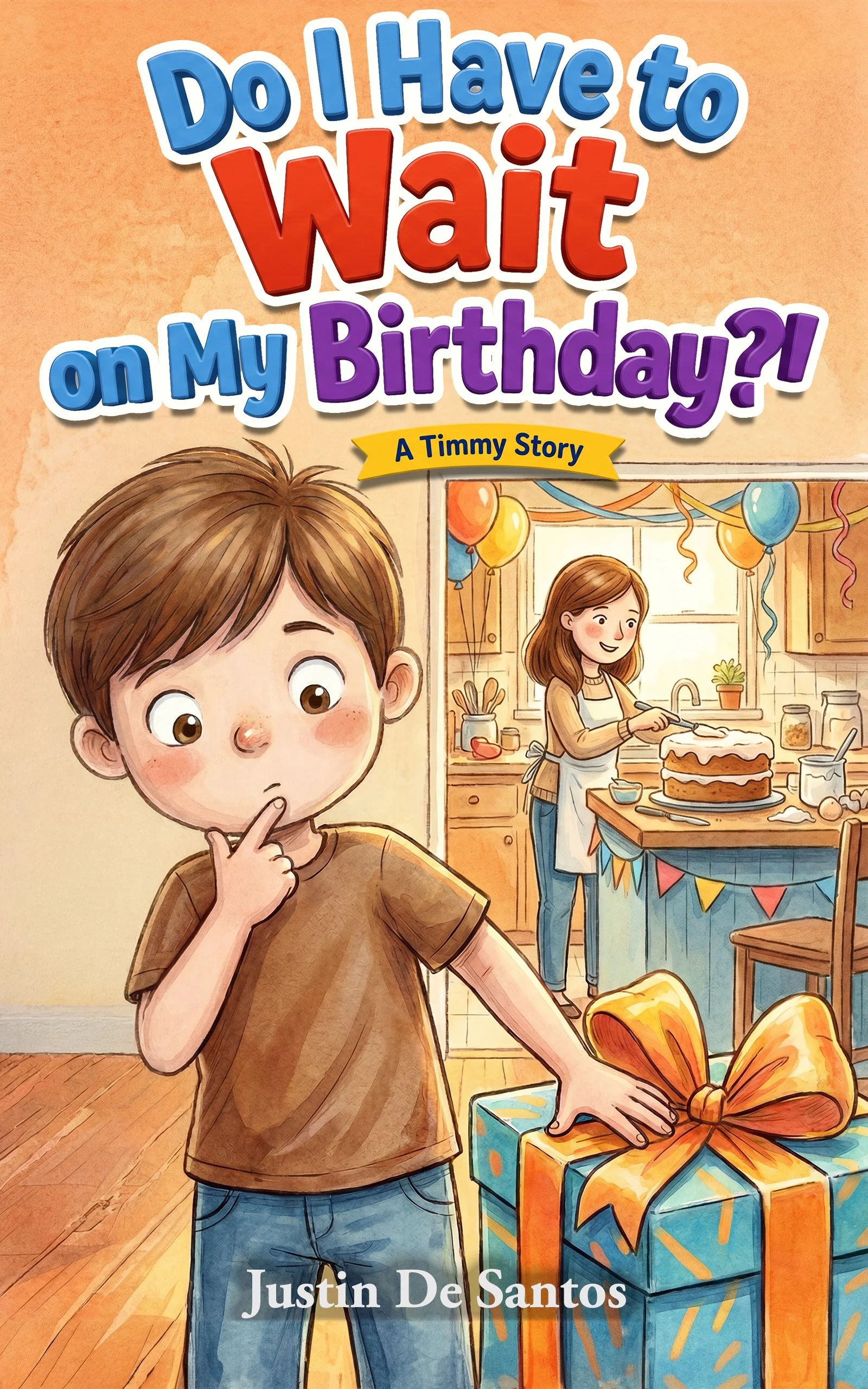 Book cover of Do I Have to Wait on My Birthday?! A Timmy Story by Justin De Santos.