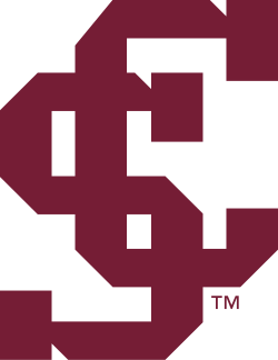 A black and crimson San Francisco Giants logo with interlocking 'SF' letters.
