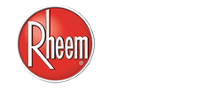Rheem logo with a red circular background and white text