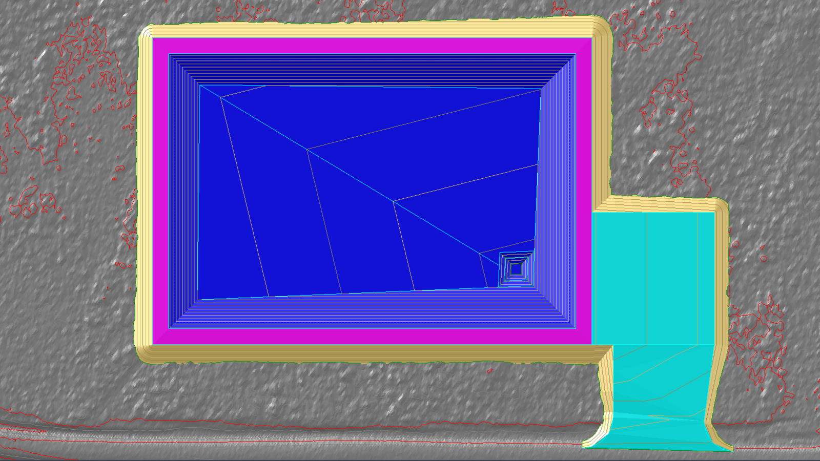 Civil 3D TIN surface with Ross ET-002 material regions