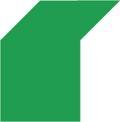 Green and black geometric shape.