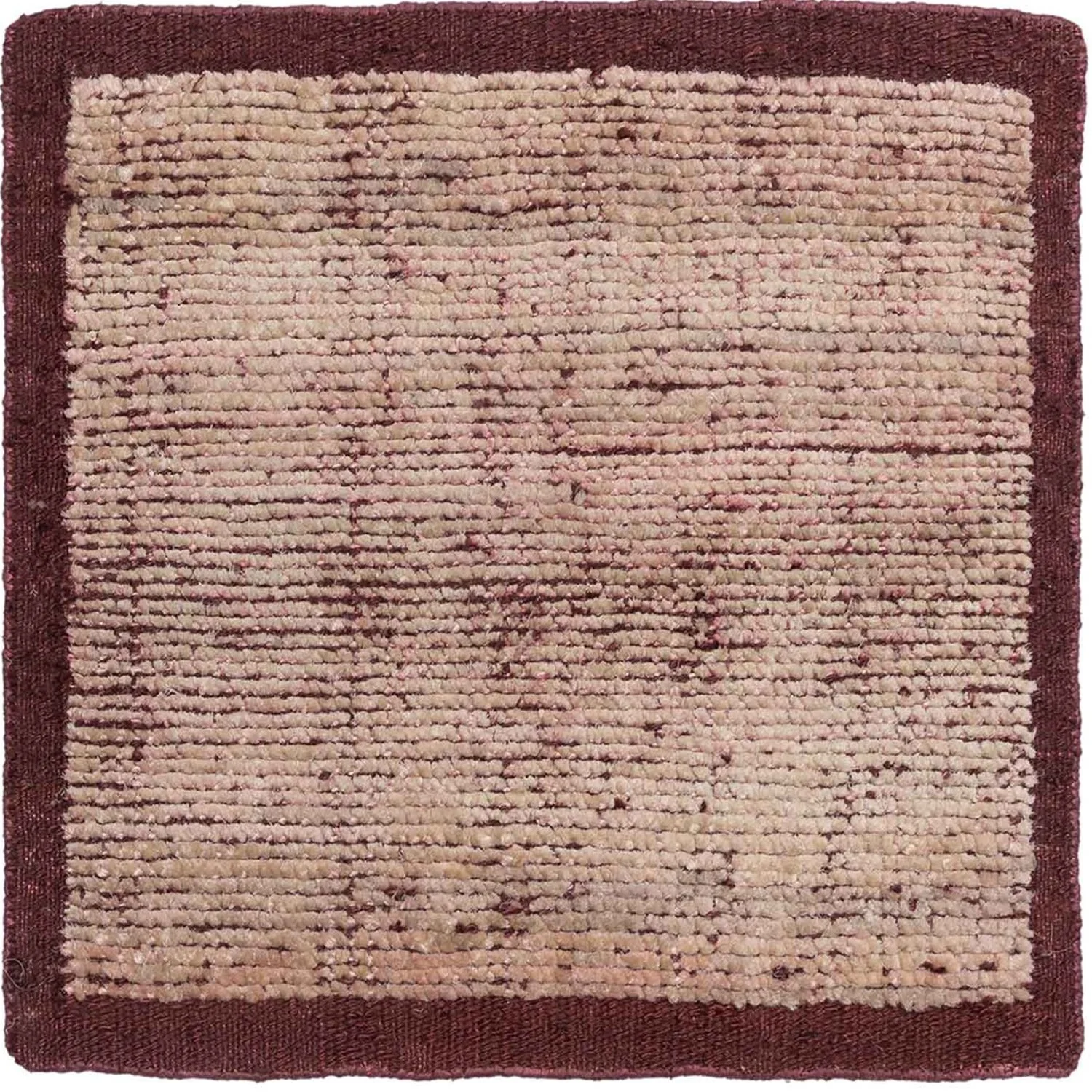 High Contrast Texture Silk & Jute Natural Burnt Berry