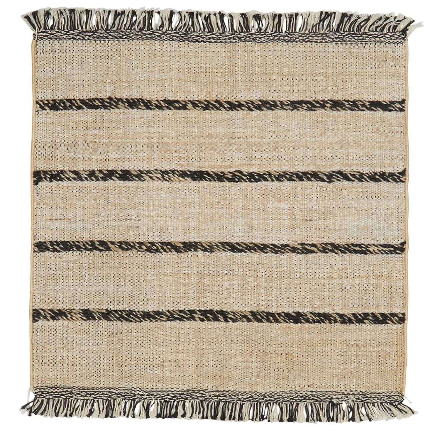 Geometric Jute Ivory Stone