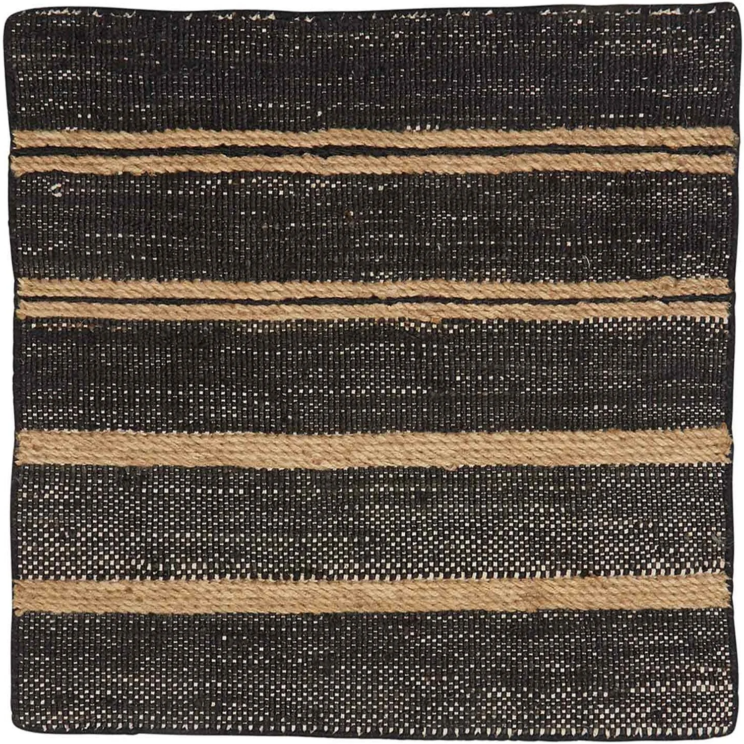 Geometric Jute Oatmeal Tar Stripe