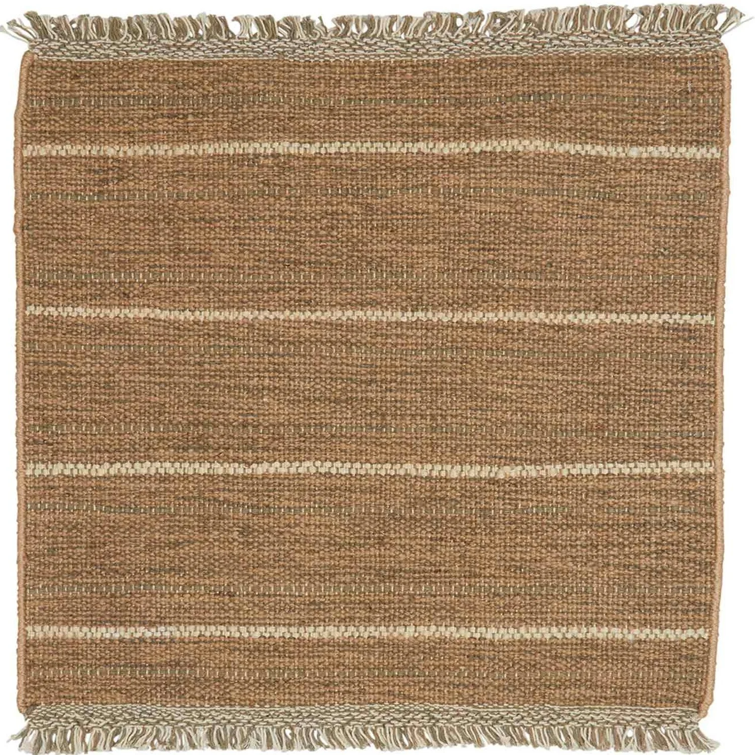 Geometric Jute Mushroom Alabaster Stripe