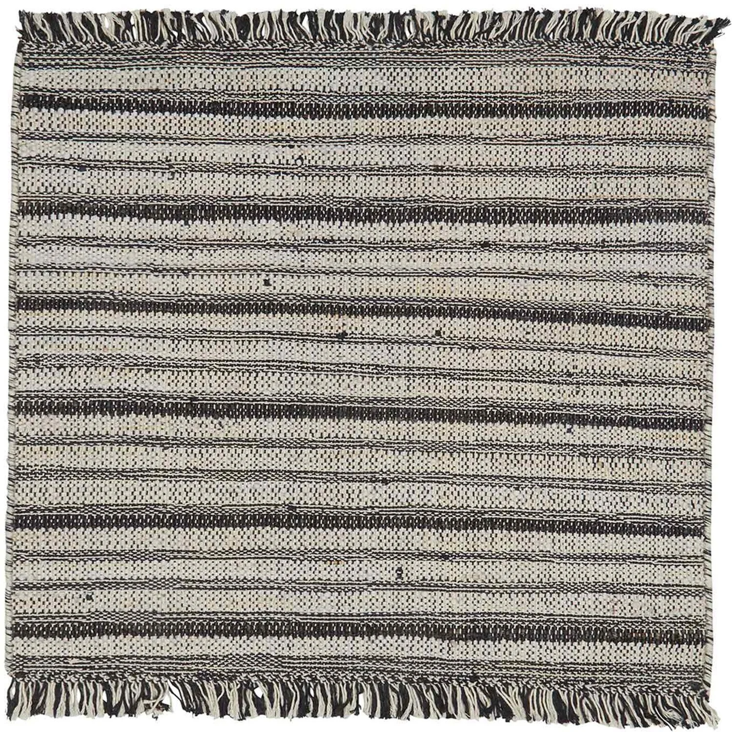 Geometric Jute Licorice Ivory Stripe