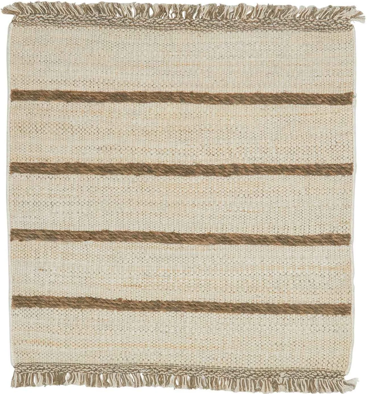 Geometric Jute Ivory Birch Stripe
