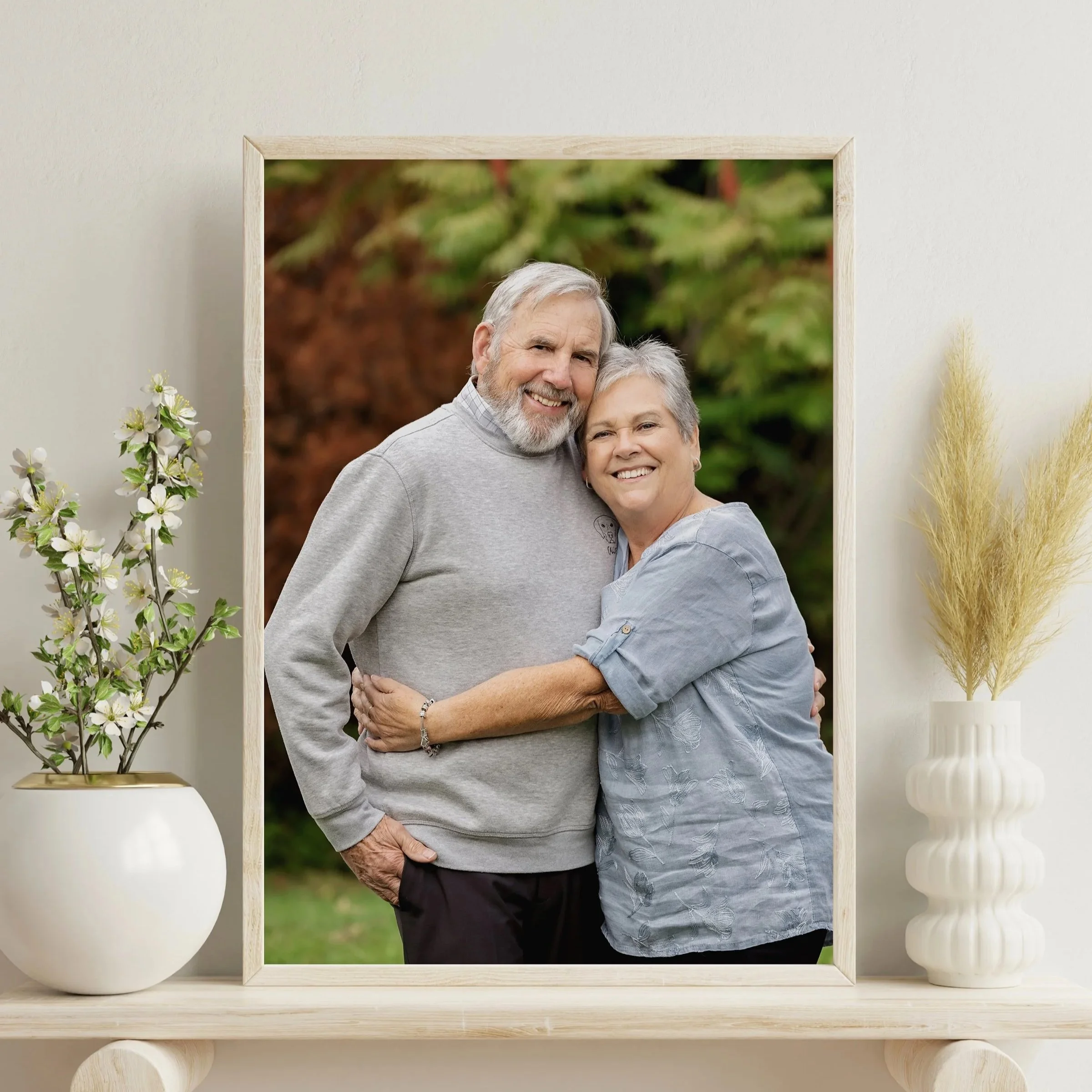 Outdoor portrait of an older couple during a session in Guelph, Ontario photographed by Janelle Joy Studios