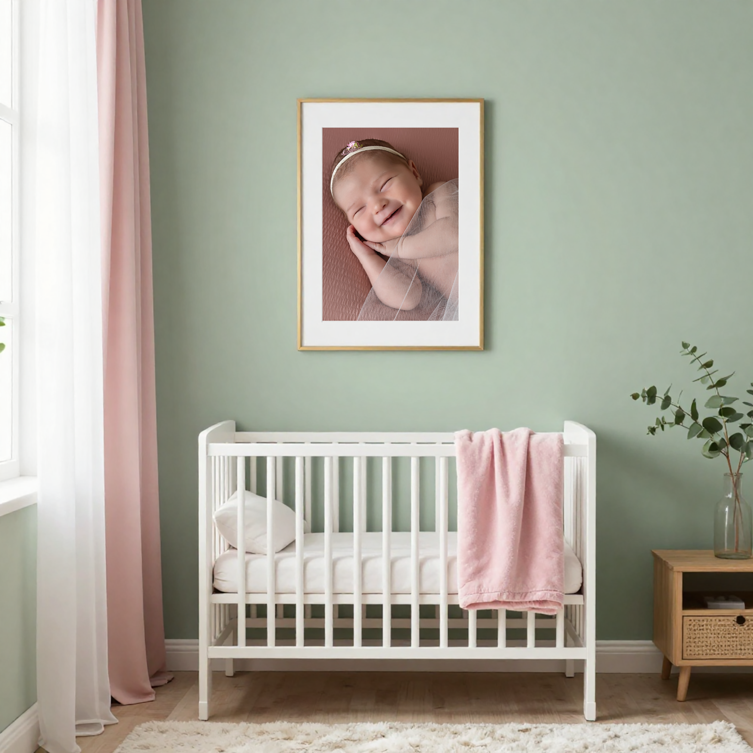 Soft, natural newborn and maternity photography in Kitchener–Waterloo featuring a calm, connected portrait
