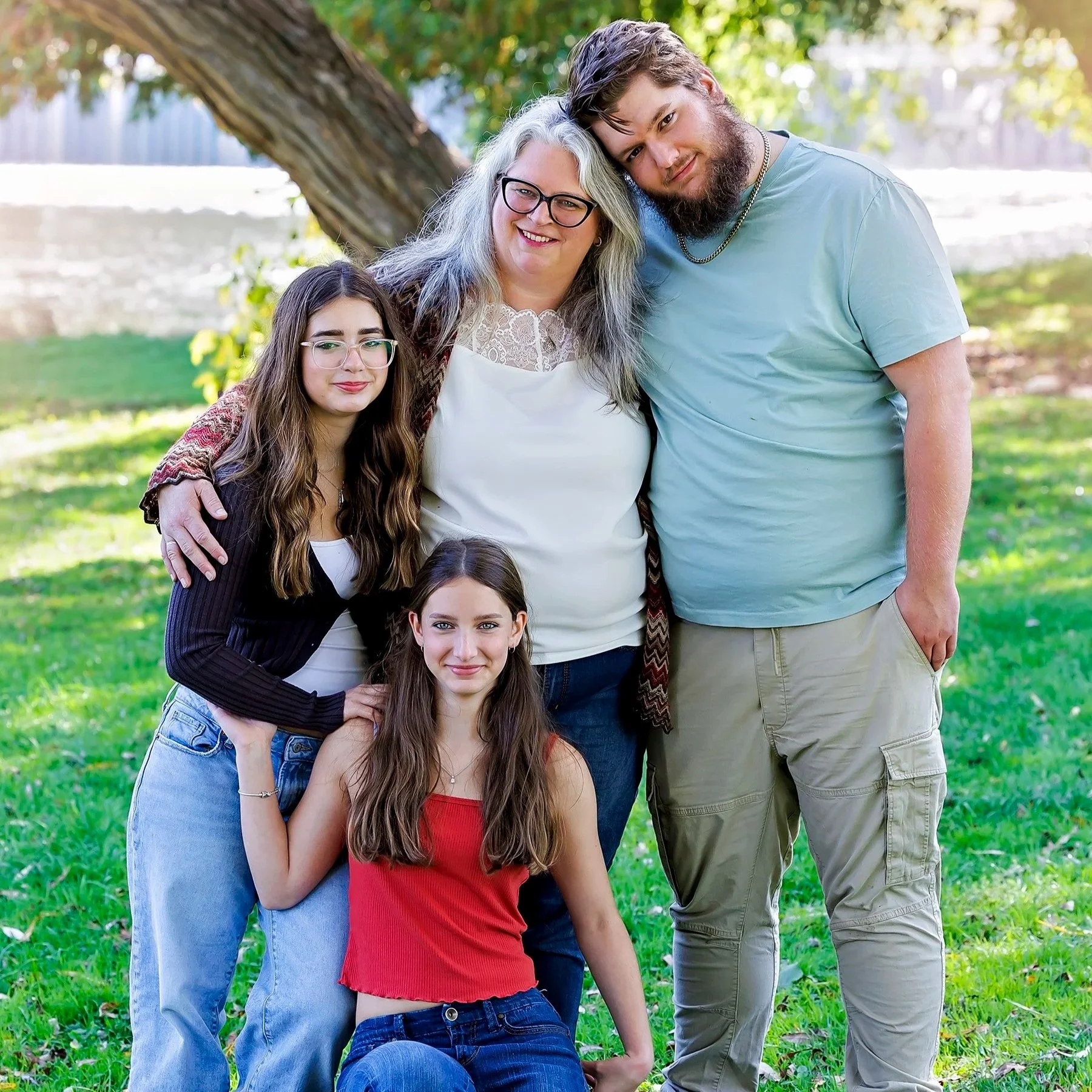 Outdoor family portrait in St. Jacobs, Ontario during a natural light session by Janelle Joy Studios