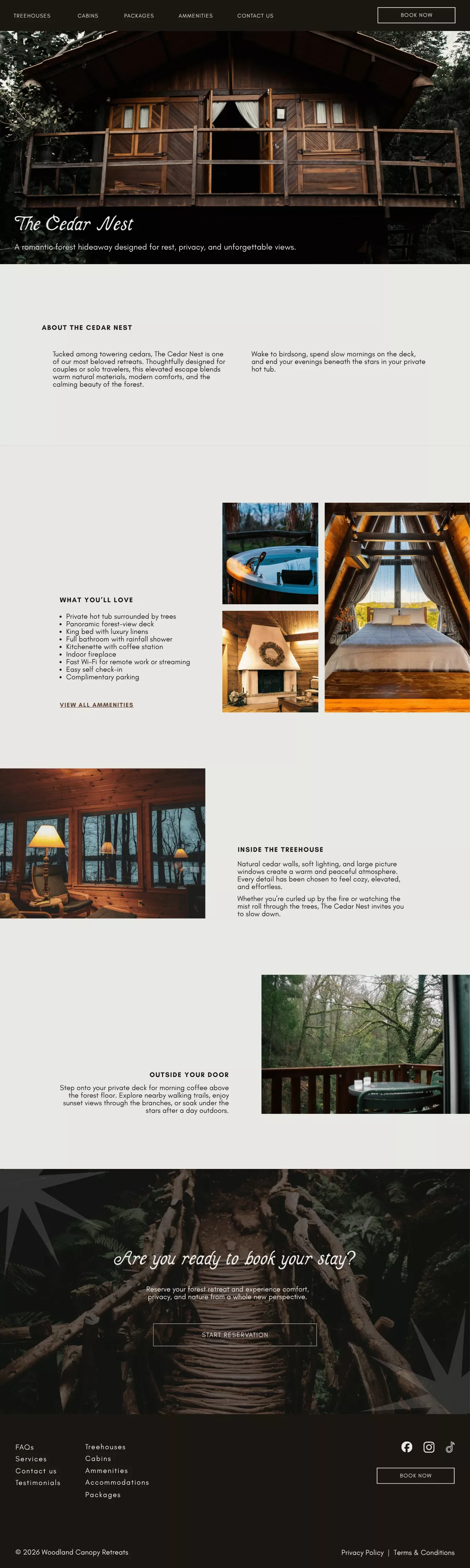 Woodland Canopy Retreats Featured Treehouse mockup