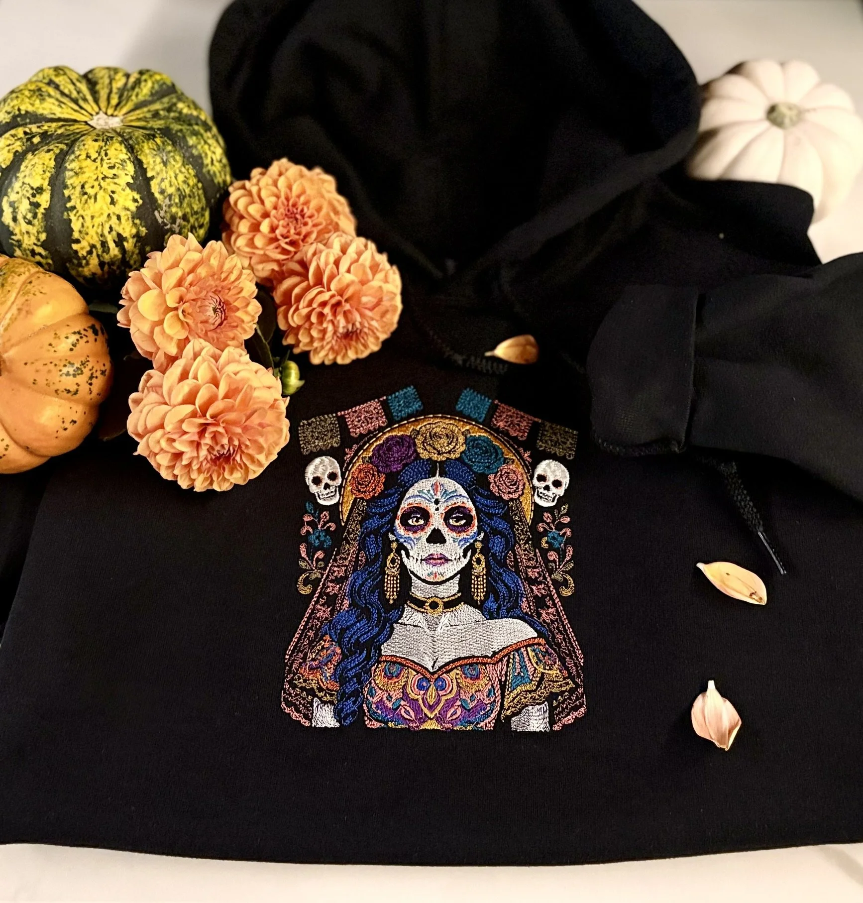 Sugar Skull Floral Hoodie